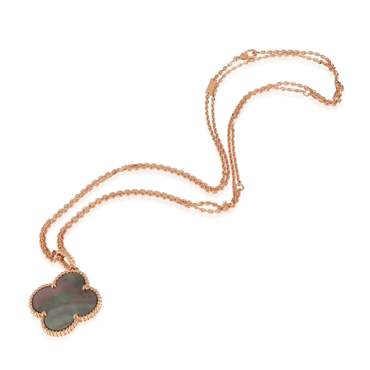 [ORA]CLOVER 25MM GOLD DARK MOP BIG CLOVER HALSKETTE