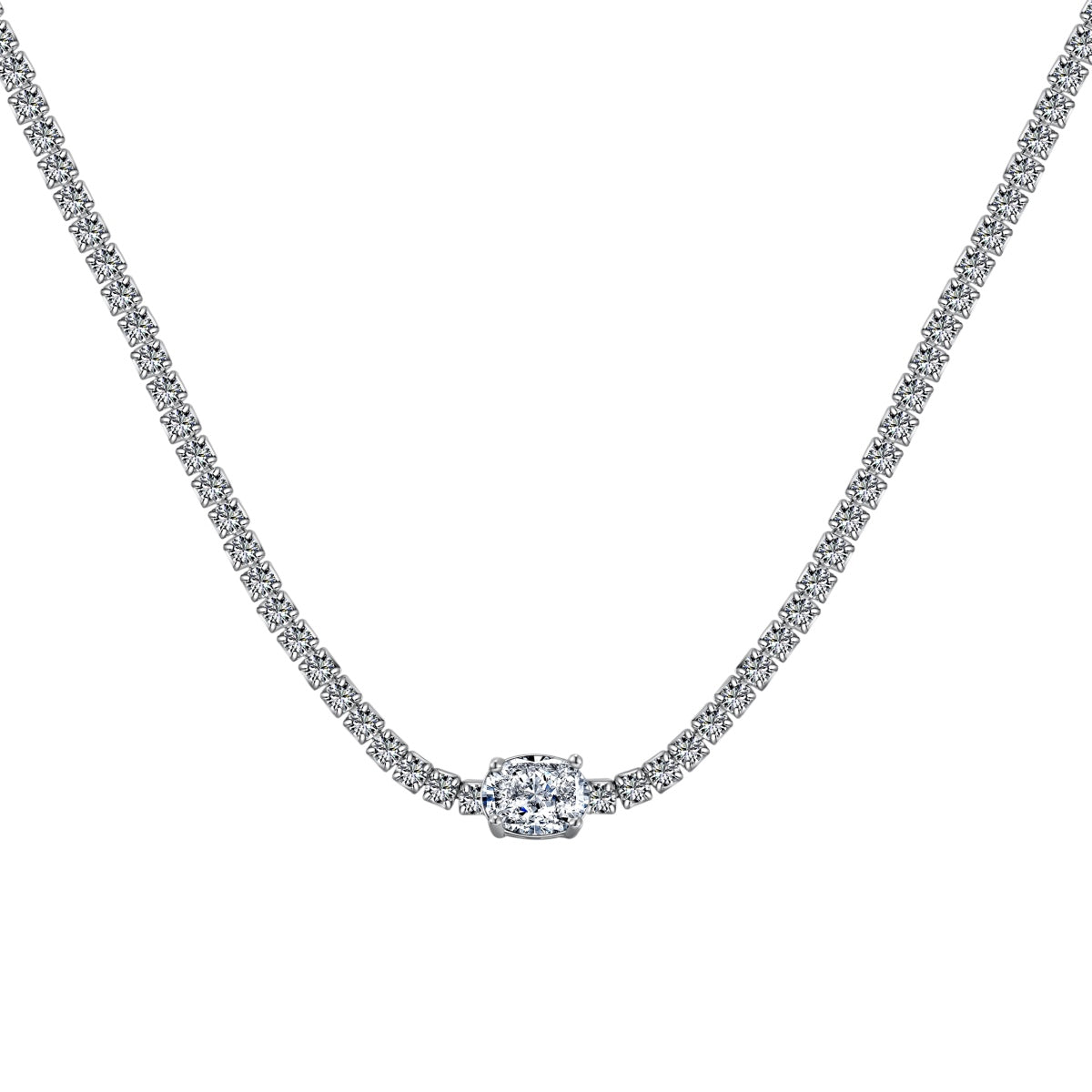 [ORA ]1.0 Carat Shining Oval Cut Necklace