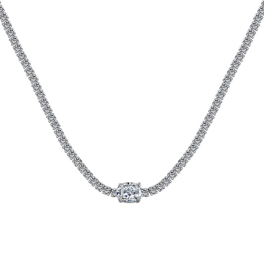 [ORA ]1.0 Carat Shining Oval Cut Necklace
