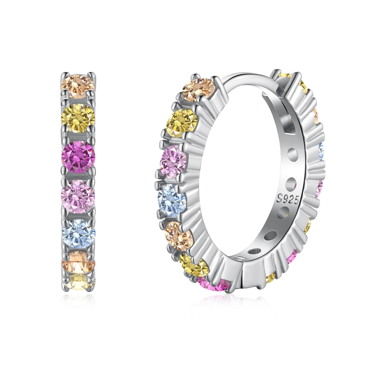[ORA ]Radiant Colorful Round Cut Earrings