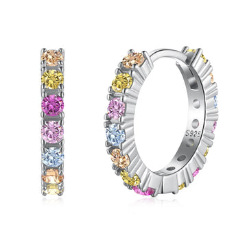 [ORA]Radiant Colorful Round Cut Earrings