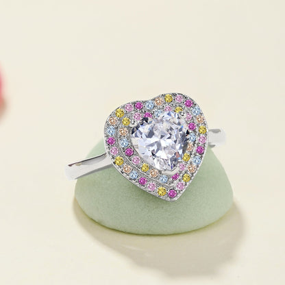 [ORA ]Delicate Ebullient Heart Shape Wedding Ring
