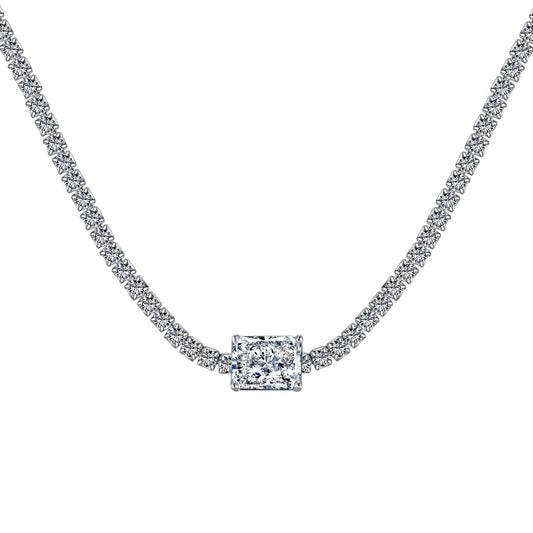 [ORA ]2.0 carat Ornate Emerald Cut Necklace