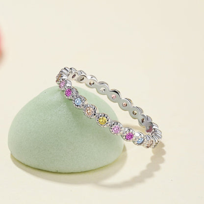 [ORA ]Radiant Sparkling Round Cut Daily Ring