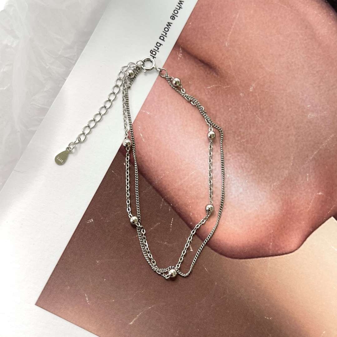 [ORA ]Delicate Bead Double Layer Bracelet