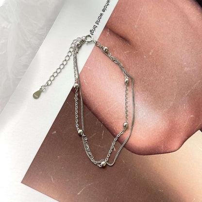 [ORA ]Delicate Bead Double Layer Bracelet