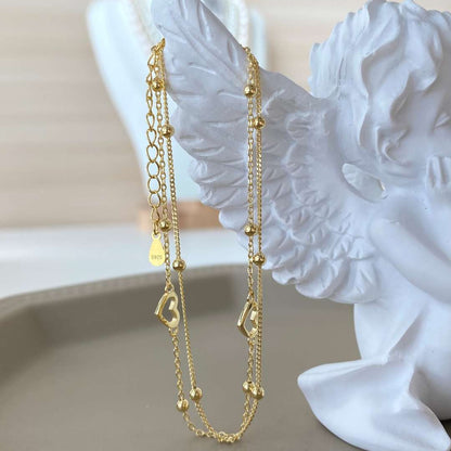 [ORA ]Dainty Double Layer Love Heart Bracelet