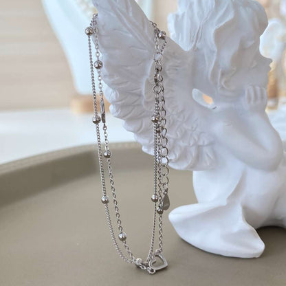 [ORA ]Dainty Double Layer Love Heart Bracelet