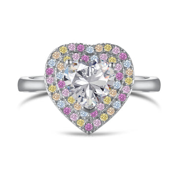 [ORA]Delicate Ebullient Heart Shape Wedding Ring