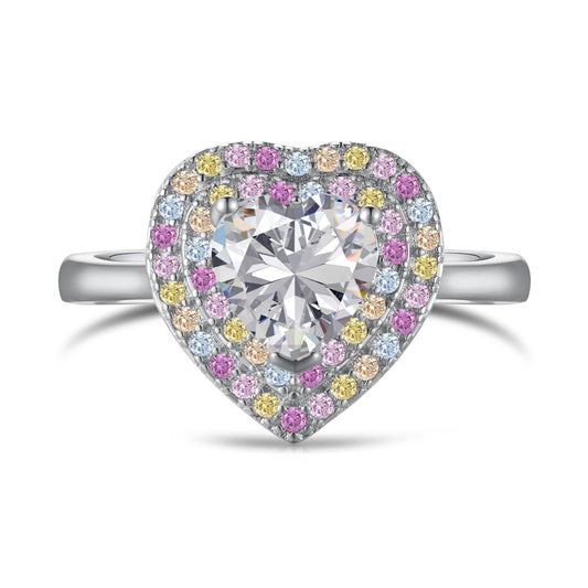 [ORA]Delicate Ebullient Heart Shape Wedding Ring