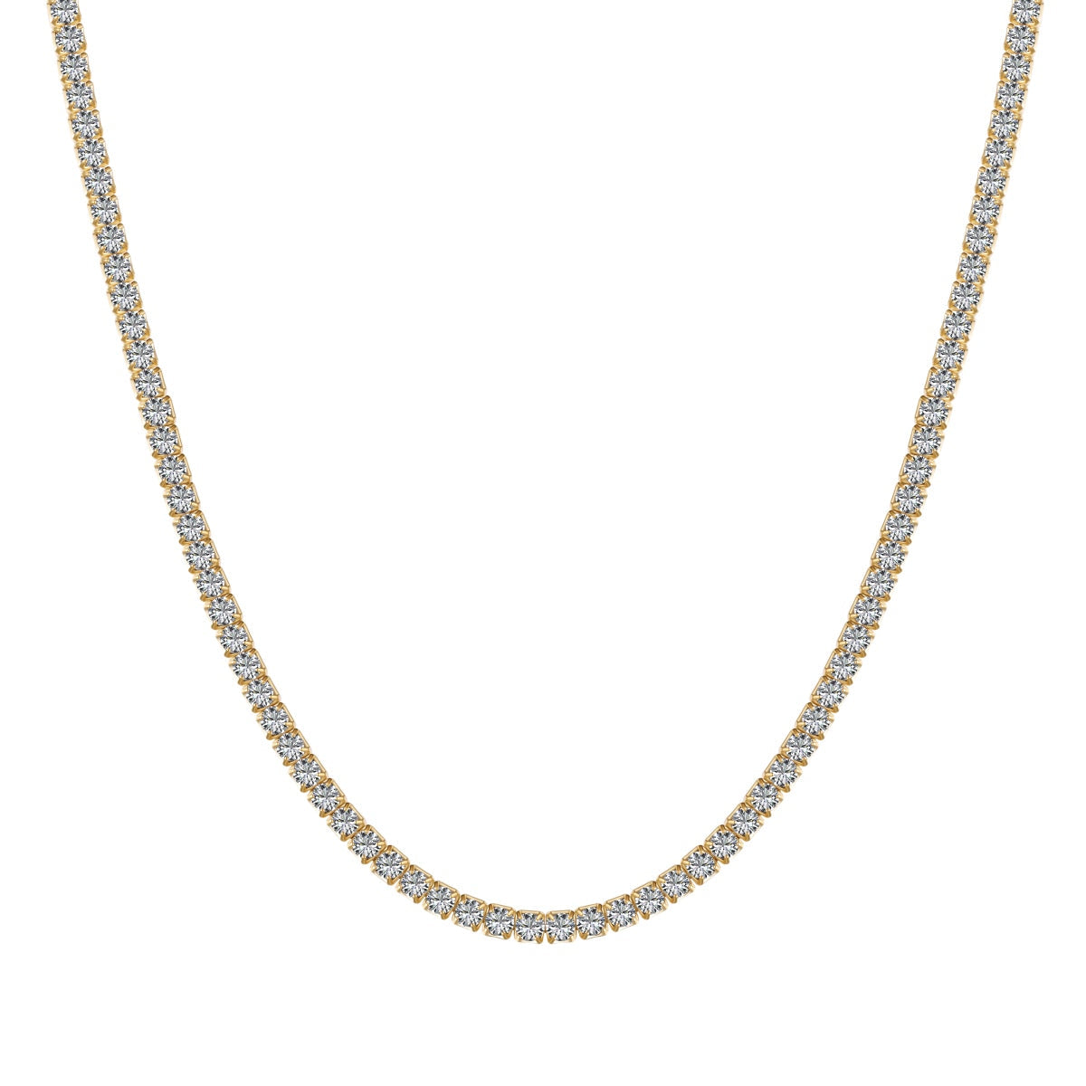 [ORA ]Delicate Round Shape Tennis Necklace
