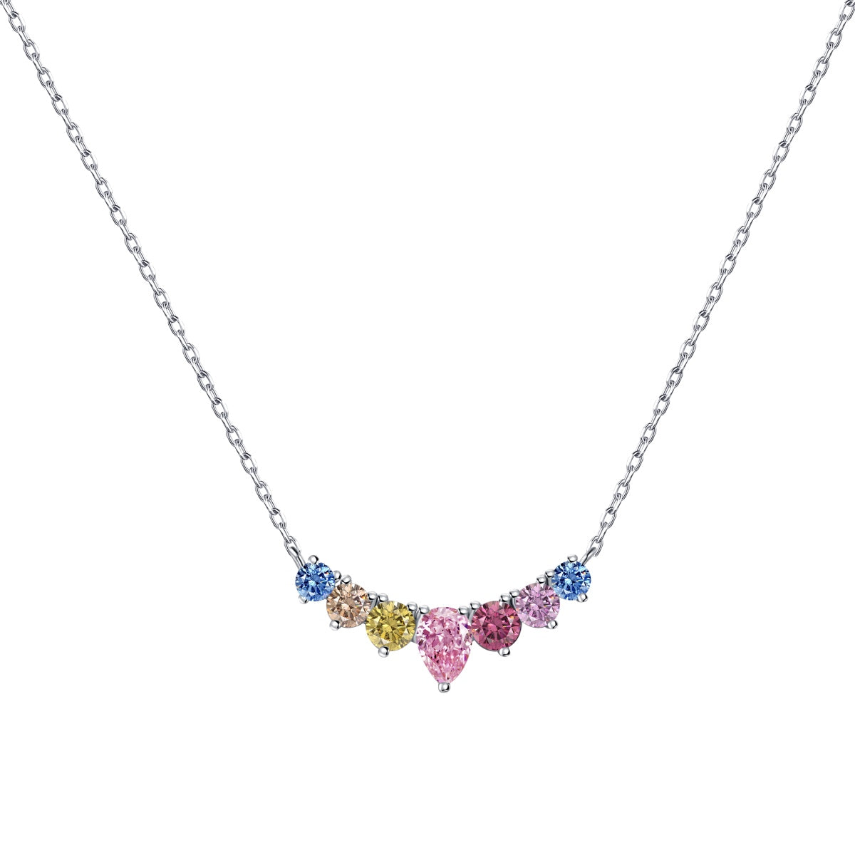 [ORA ]Dainty Colorful Heart Necklace
