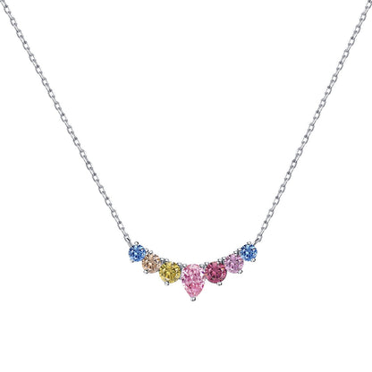 [ORA ]Dainty Colorful Heart Necklace