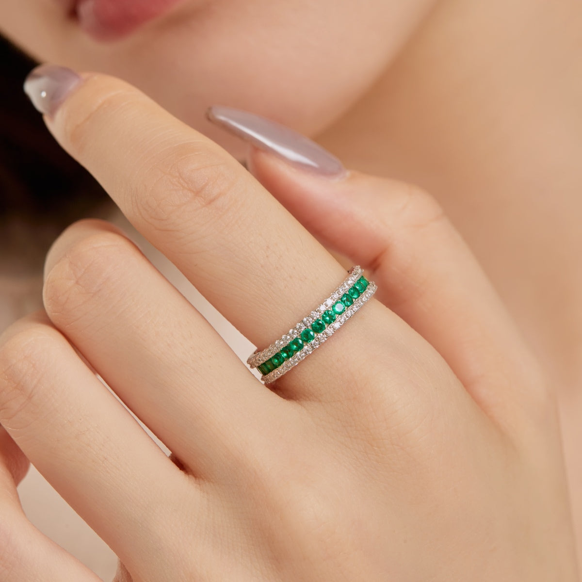 [ORA ]Delicate Colorful Round Cut Daily Ring