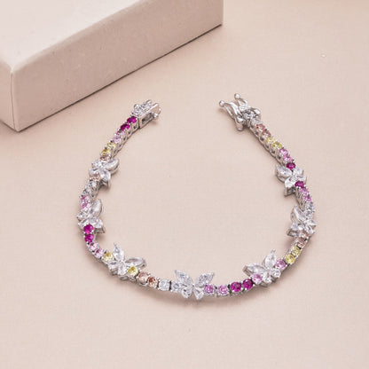 [ORA ]Ornate Colorful Butterfly Shape Round Cut Daily Bracelet
