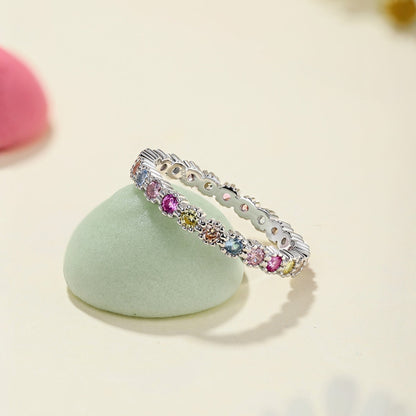 [ORA ]Exquisite Colorful Round Cut Party Ring