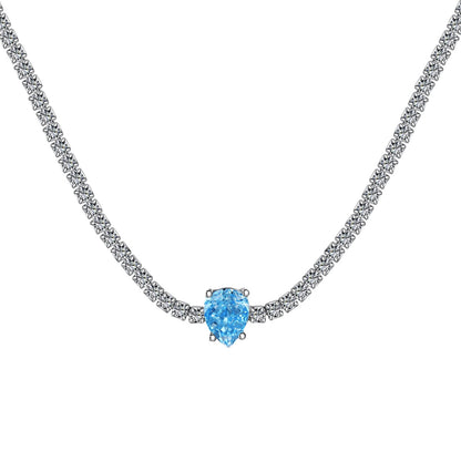 [ORA ]1.0 carat Unique Pear Cut Tennis Necklace