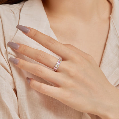 [ORA ]Delicate Colorful Round Cut Daily Ring