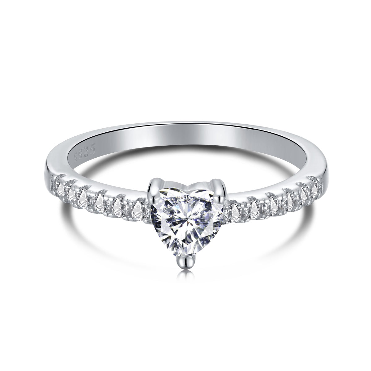 [ORA ]0.5 Carat CaratEternity Charming Heart Shape Lover Ring