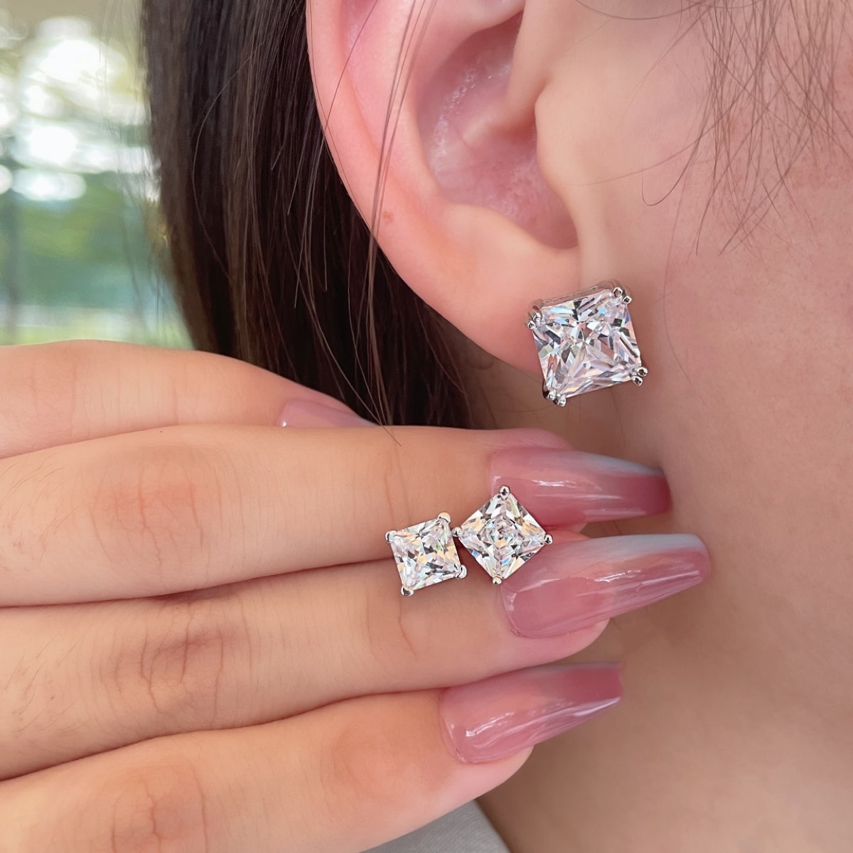 [ORA ]Delicate Square Shape Earrings
