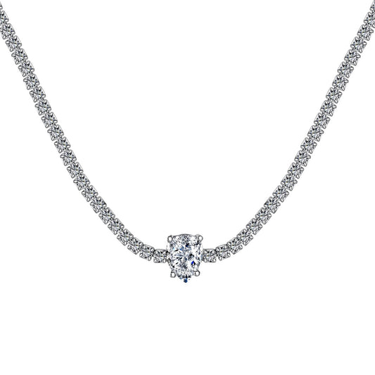 [ORA ]1.0 carat Unique Pear Cut Tennis Necklace