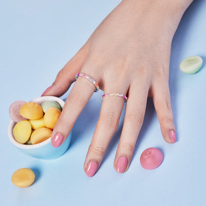 [ORA ]Exquisiter, mehrfarbiger Daily Ring mit Smaragdschliff
