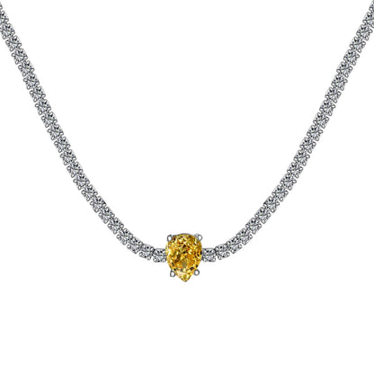 [ORA ]1.0 carat Unique Pear Cut Tennis Necklace