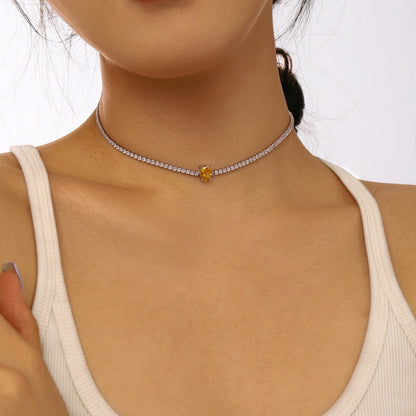 [ORA ]1.0 carat Unique Pear Cut Tennis Necklace