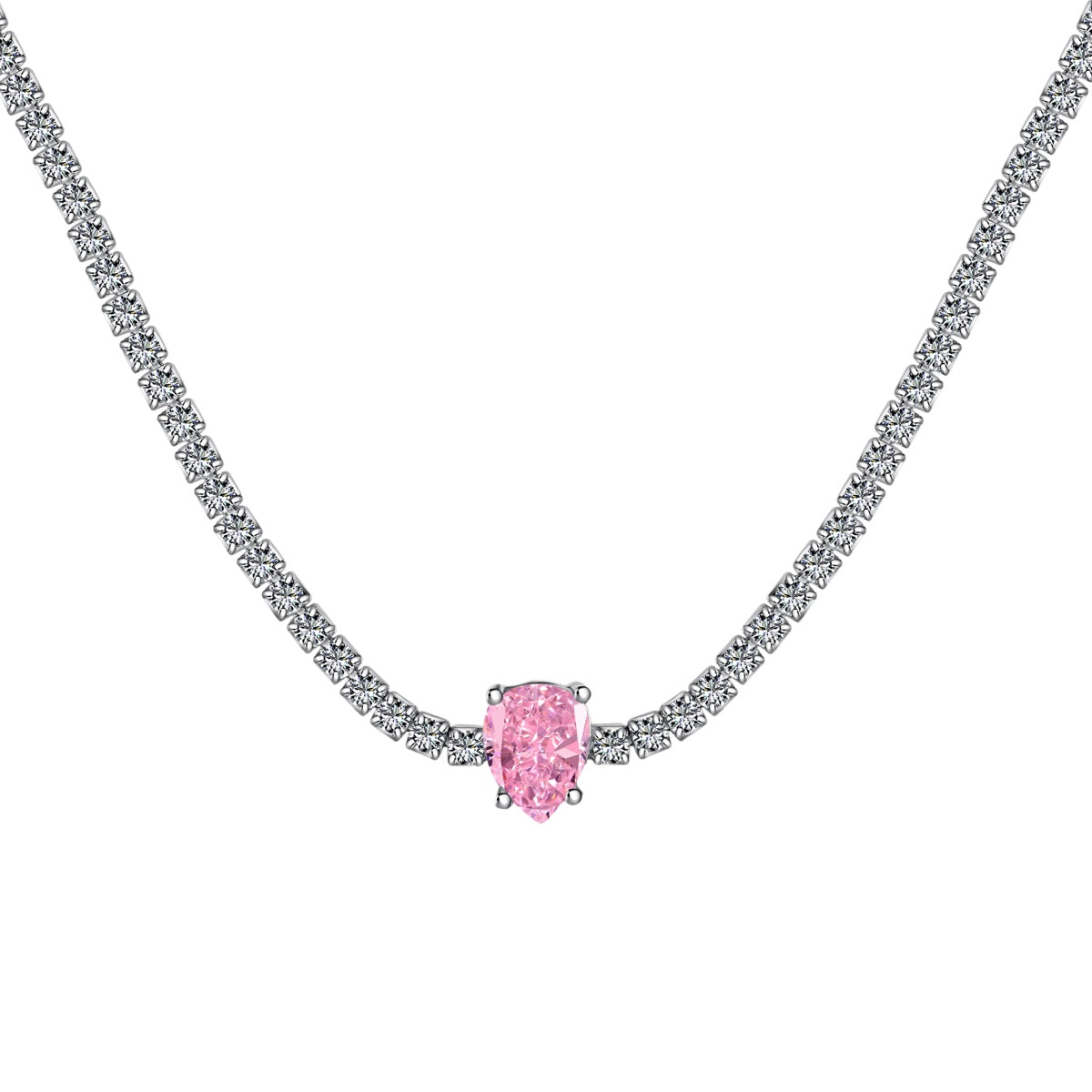 [ORA ]1.0 carat Unique Pear Cut Tennis Necklace