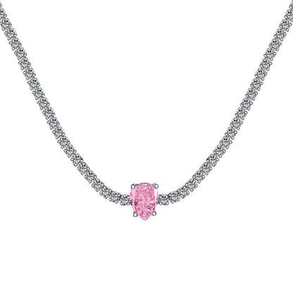 [ORA ]1.0 carat Unique Pear Cut Tennis Necklace