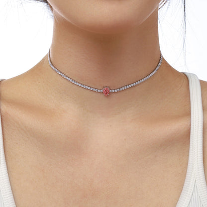 [ORA ]1.0 carat Unique Pear Cut Tennis Necklace