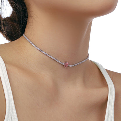 [ORA ]1.0 carat Unique Pear Cut Tennis Necklace