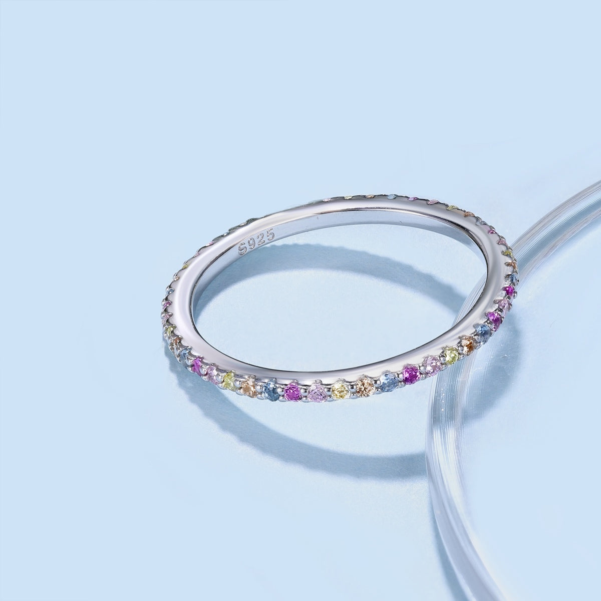 [ORA ]Ornate Colorful Round Cut Tennis Ring