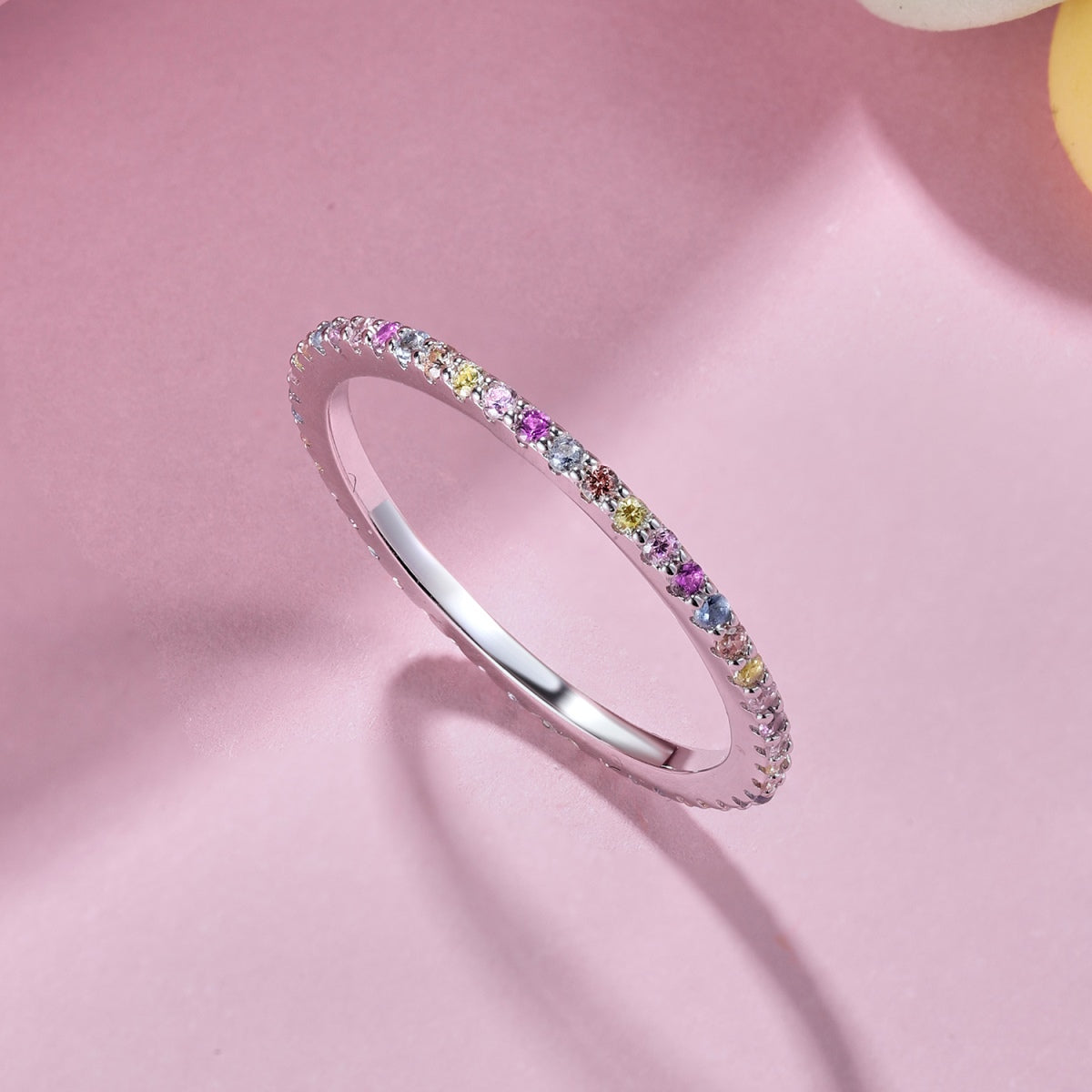[ORA ]Ornate Colorful Round Cut Tennis Ring