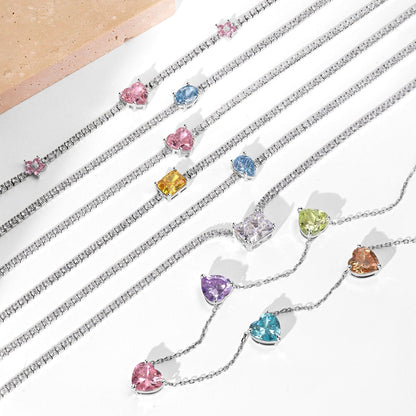 [ORA ]Dazzling Pink Heart Flower Necklace