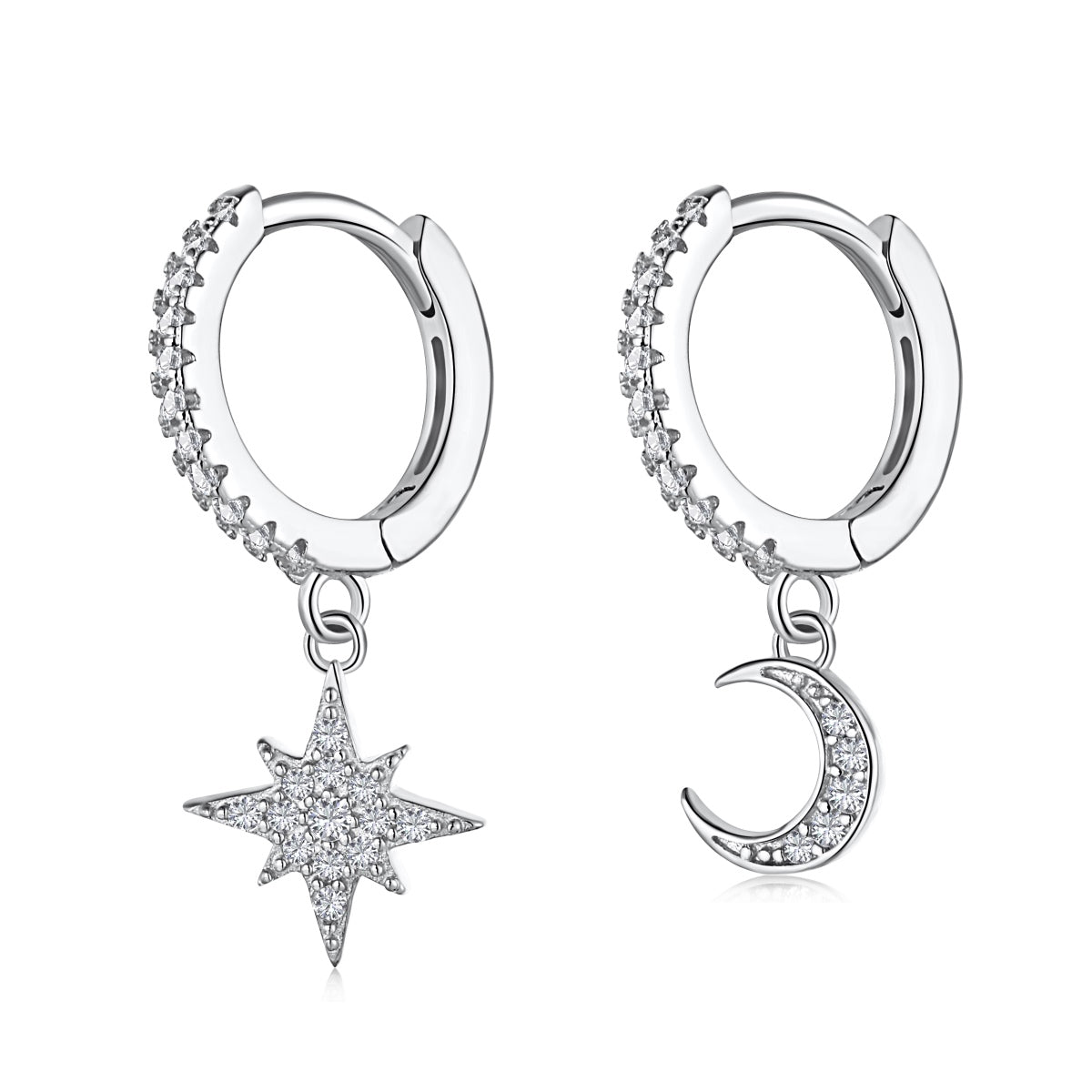 [ORA]Star and Moon Asymmetric Earrings