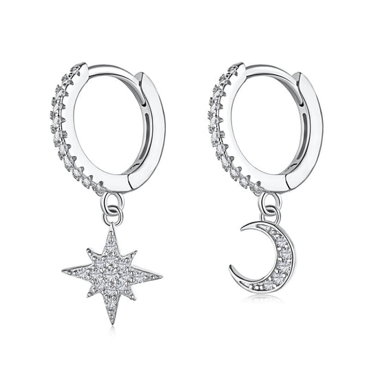 [ORA ]Star and Moon Asymmetric Earrings