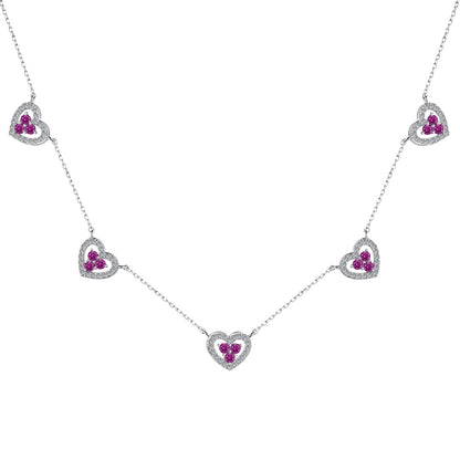 [ORA ]Sparkling Five Heart Necklace