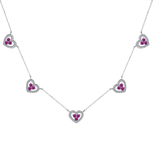 [ORA ]Sparkling Five Heart Necklace