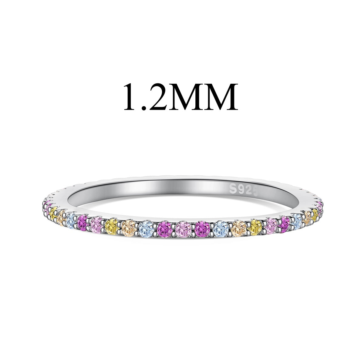 [ORA ]Ornate Colorful Round Cut Tennis Ring