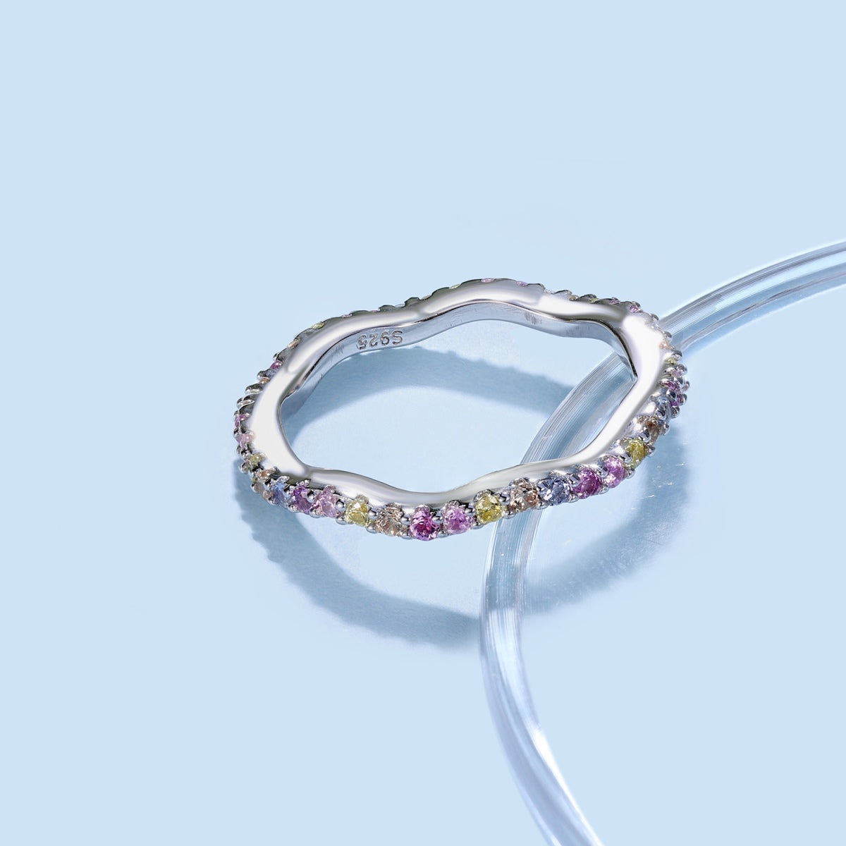[ORA ]Dainty Colorful Round Cut Party Ring