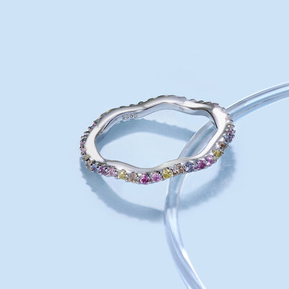 [ORA ]Dainty Colorful Round Cut Party Ring