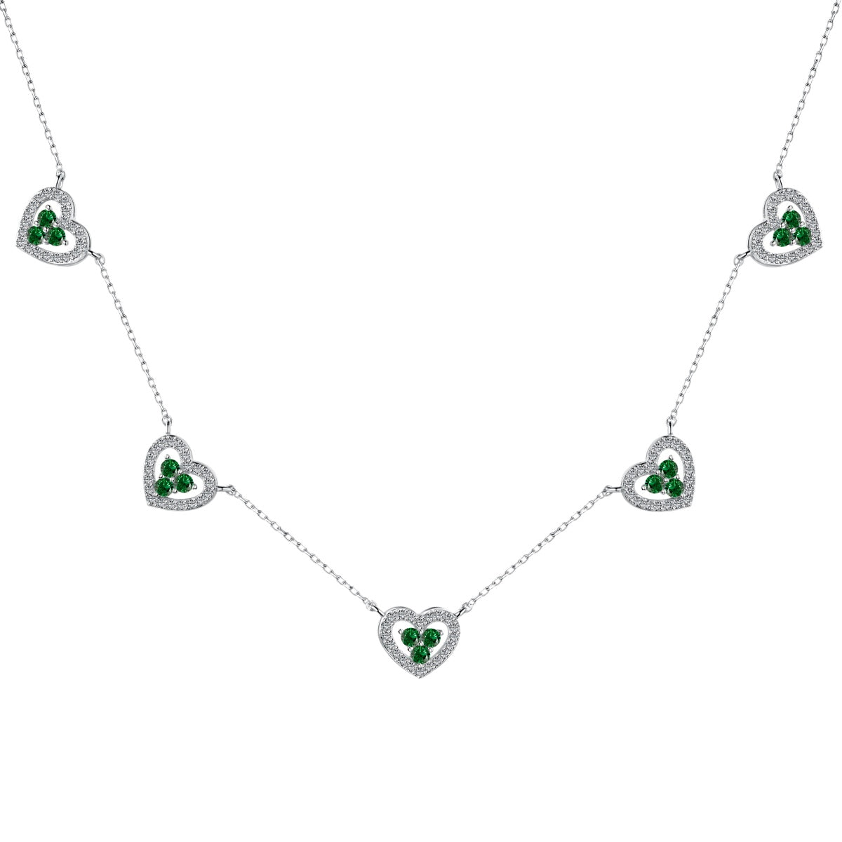 [ORA ]Sparkling Five Heart Necklace