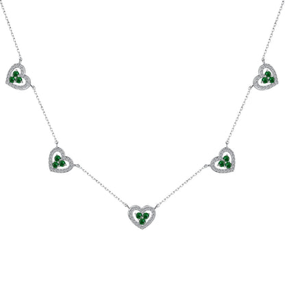 [ORA ]Sparkling Five Heart Necklace
