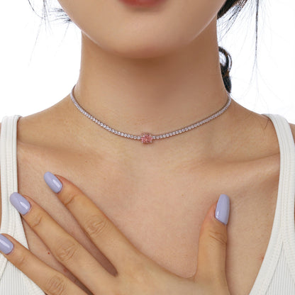 [ORA ]1.0 Carat Shining Oval Cut Necklace