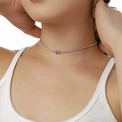 [ORA ]1.0 Carat Shining Oval Cut Necklace