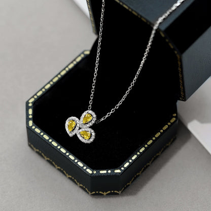 [ORA ]Elegant Flower Shape Pear Cut Necklace