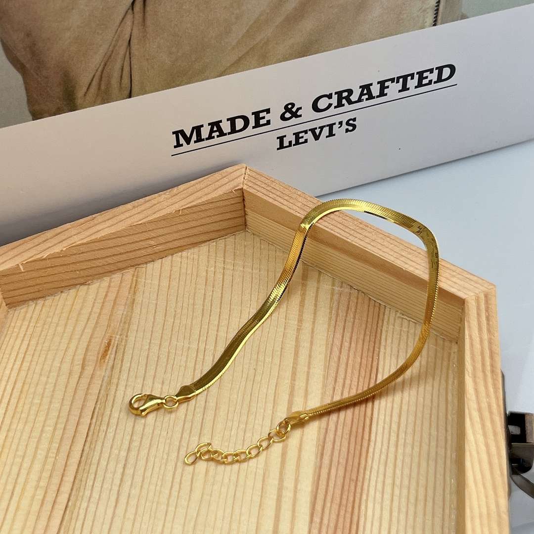 [ORA ]Flat Snake Bone Chain Blade Necklace