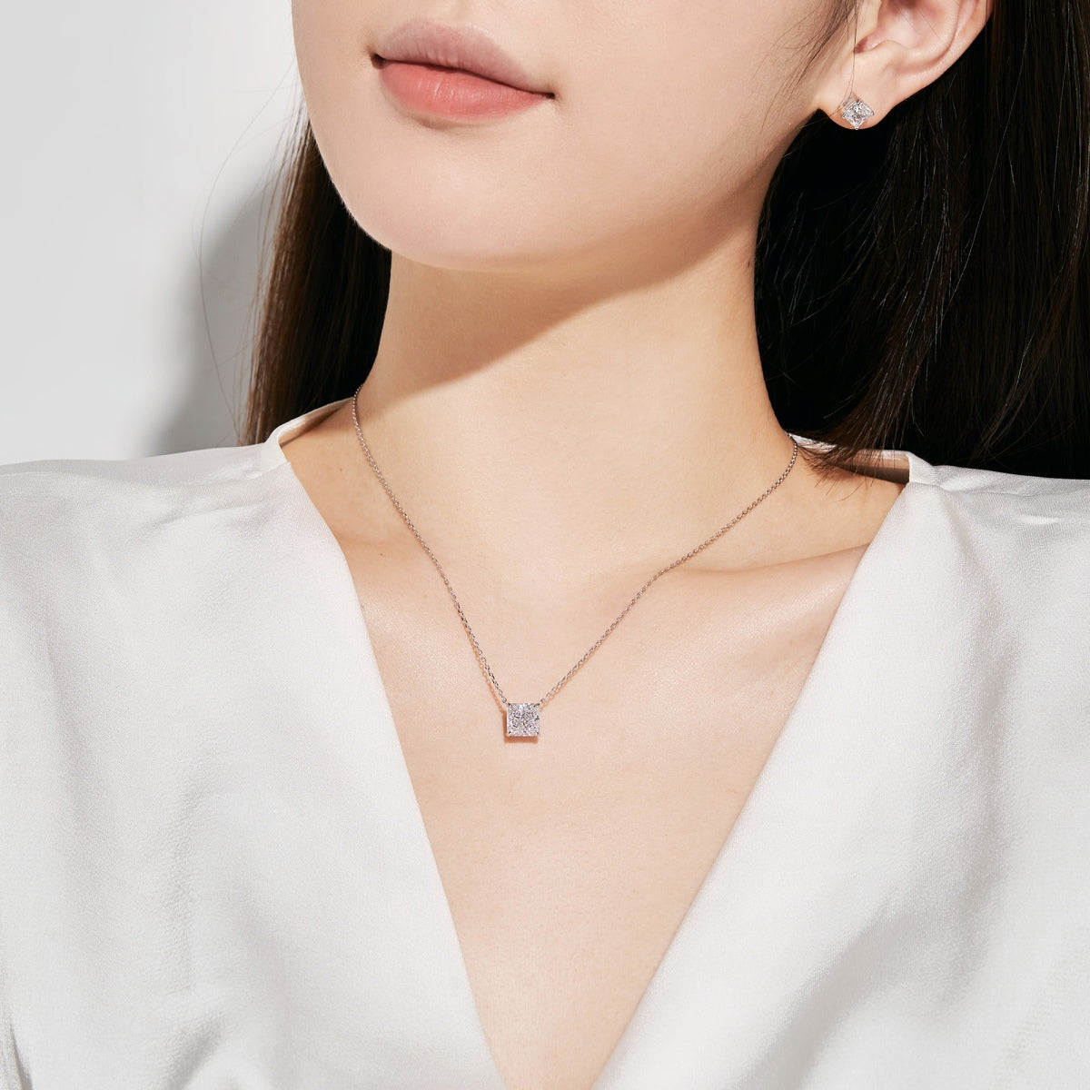 [ORA ]1.0 Carat Radiant Princess Cut Wedding Earrings