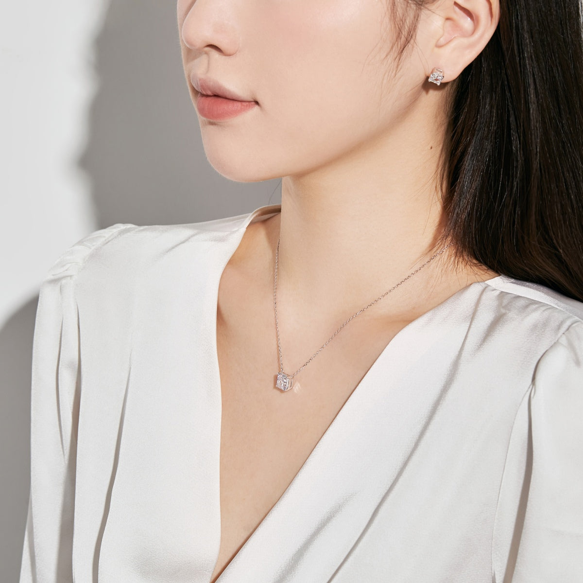 [ORA ]1.0 Carat Radiant Princess Cut Wedding Earrings